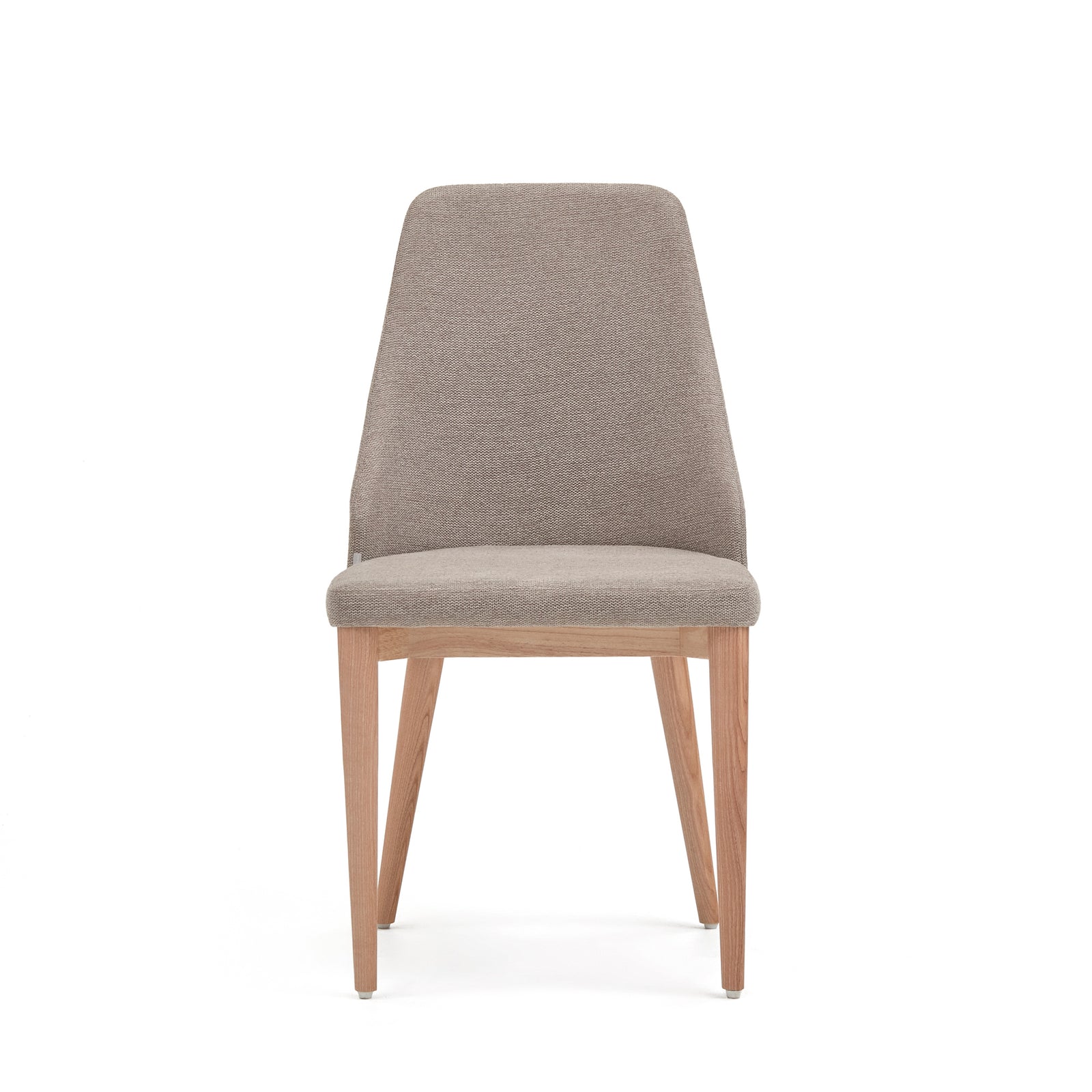 Produktbillede af KAVE HOME Rosie spisebordsstol brun chenille stof og natur asketræ i premium kvalitet