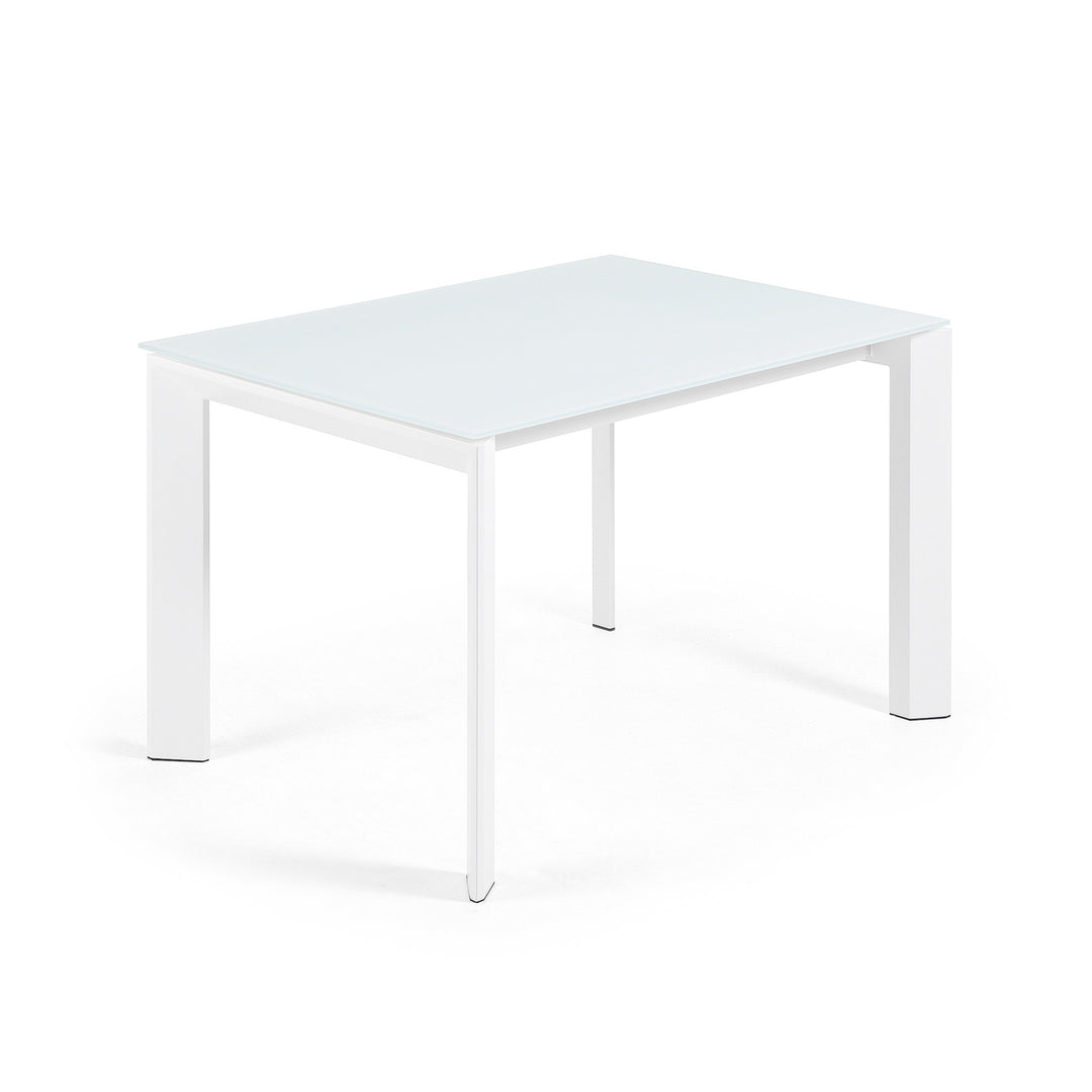 KAVE HOME Axis spisebord m. butterflybordplade hvid glas og hvid stål 120 180 x80