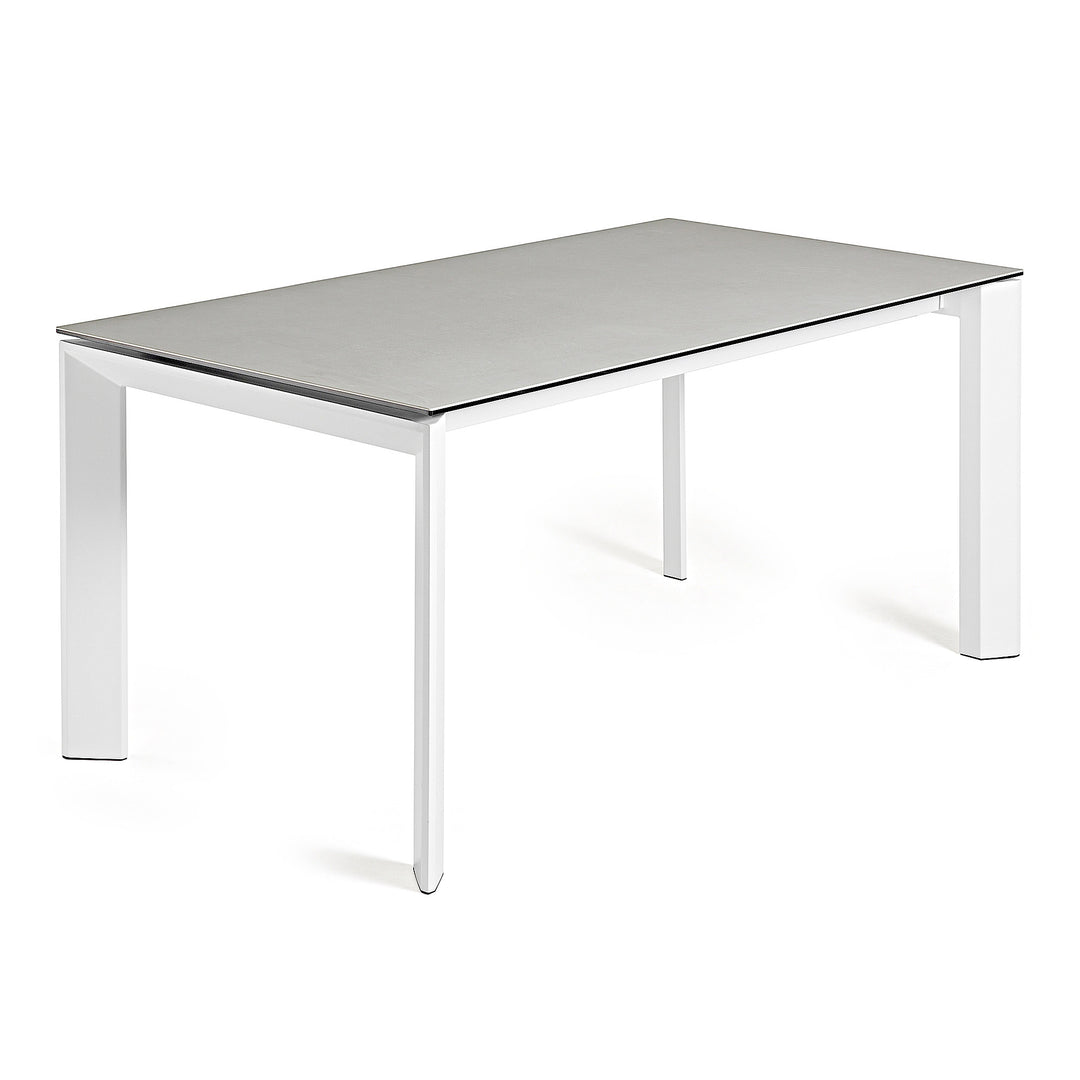 KAVE HOME Axis spisebord m. butterflybordplade Hydra Lead porcelæn og hvid stål 160 220