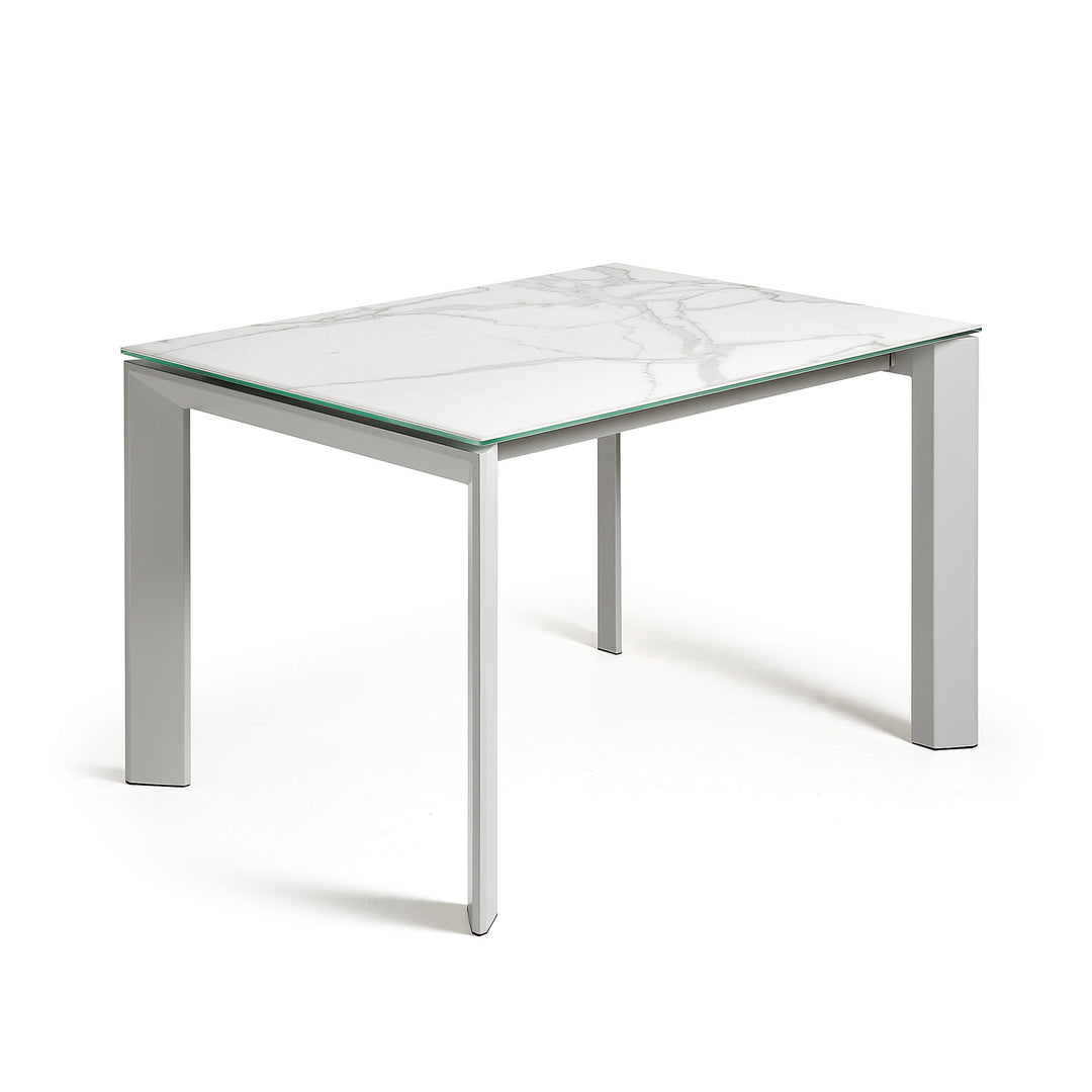 KAVE HOME Axis spisebord m. butterflybordplade hvid Kalos porcelæn og hvid stål 120 180