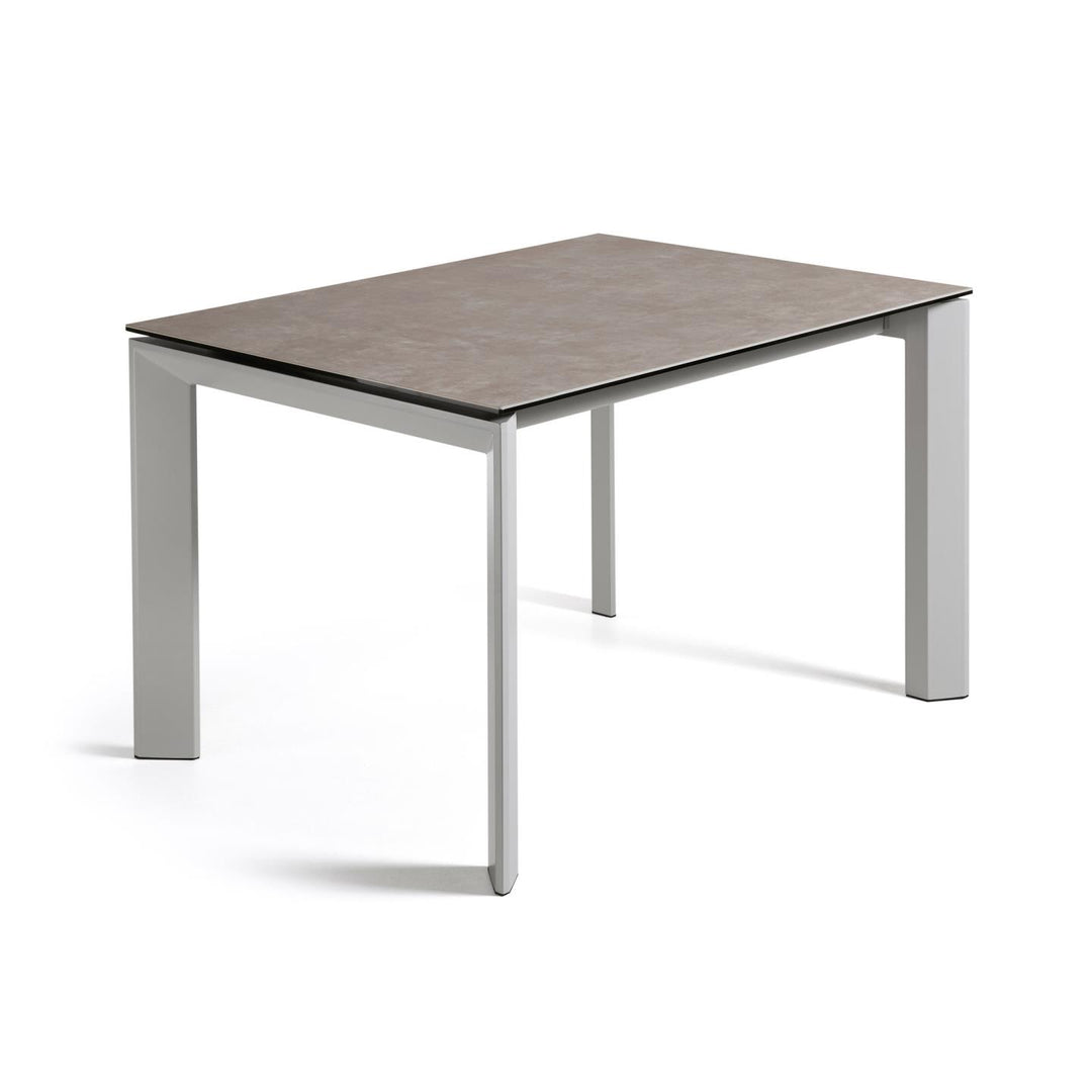 KAVE HOME Axis spisebord m. butterflybordplade Vulcano Ceniza porcelæn og grå stål 120 180