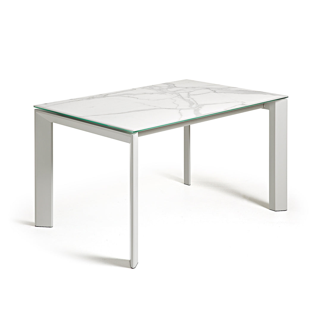 Produktbillede af KAVE HOME Axis spisebord m. butterflybordplade hvid Kalos porcelæn og grå stål 140 200 i premium kvalitet