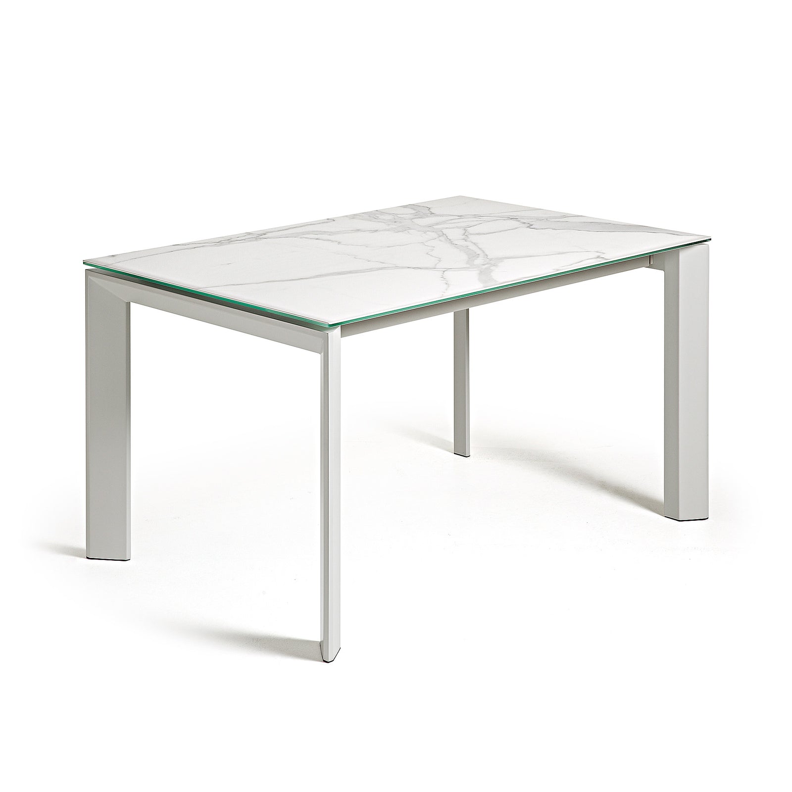 Produktbillede af KAVE HOME Axis spisebord m. butterflybordplade hvid Kalos porcelæn og grå stål 140 200 i premium kvalitet