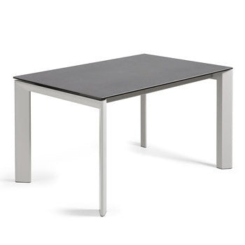Produktbillede af KAVE HOME Axis spisebord m. butterflybordplade grå porcelæn og grå stål 140 200 x90 i premium kvalitet