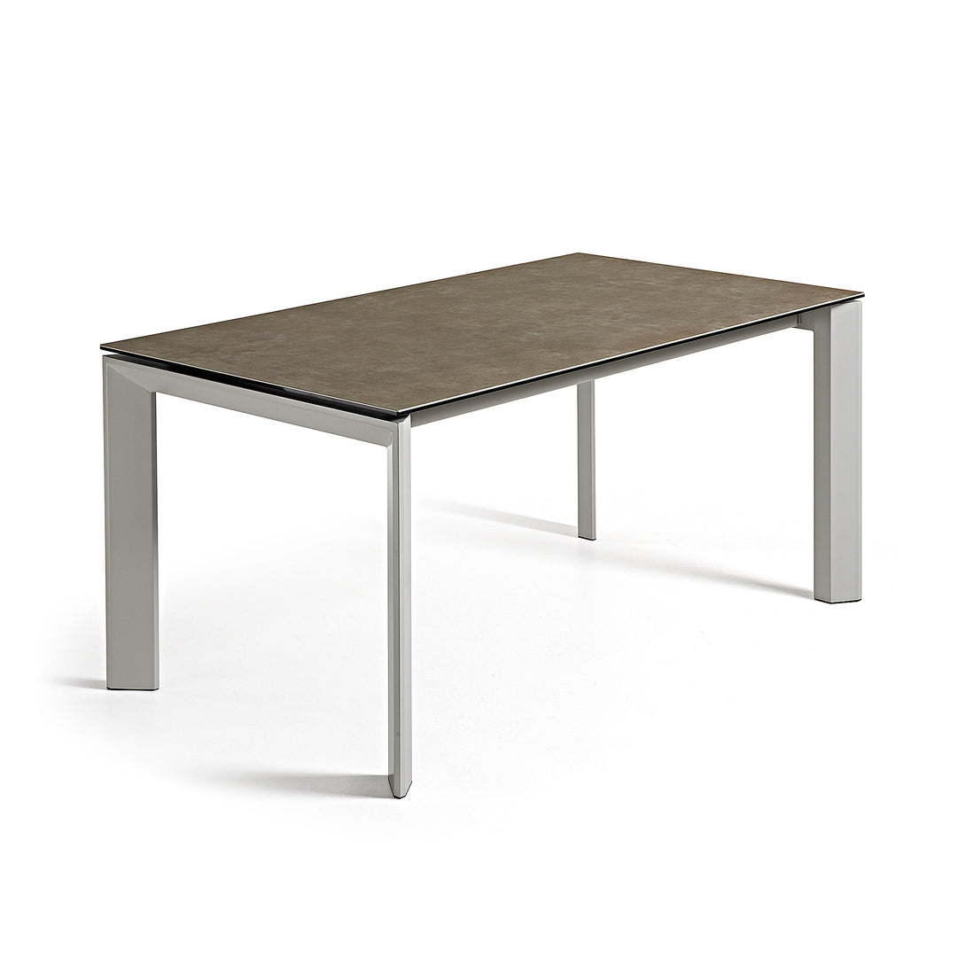 Produktbillede af KAVE HOME Axis spisebord m. butterflybordplade Vulcano Ceniza porcelæn og grå stål 160 220 i premium kvalitet