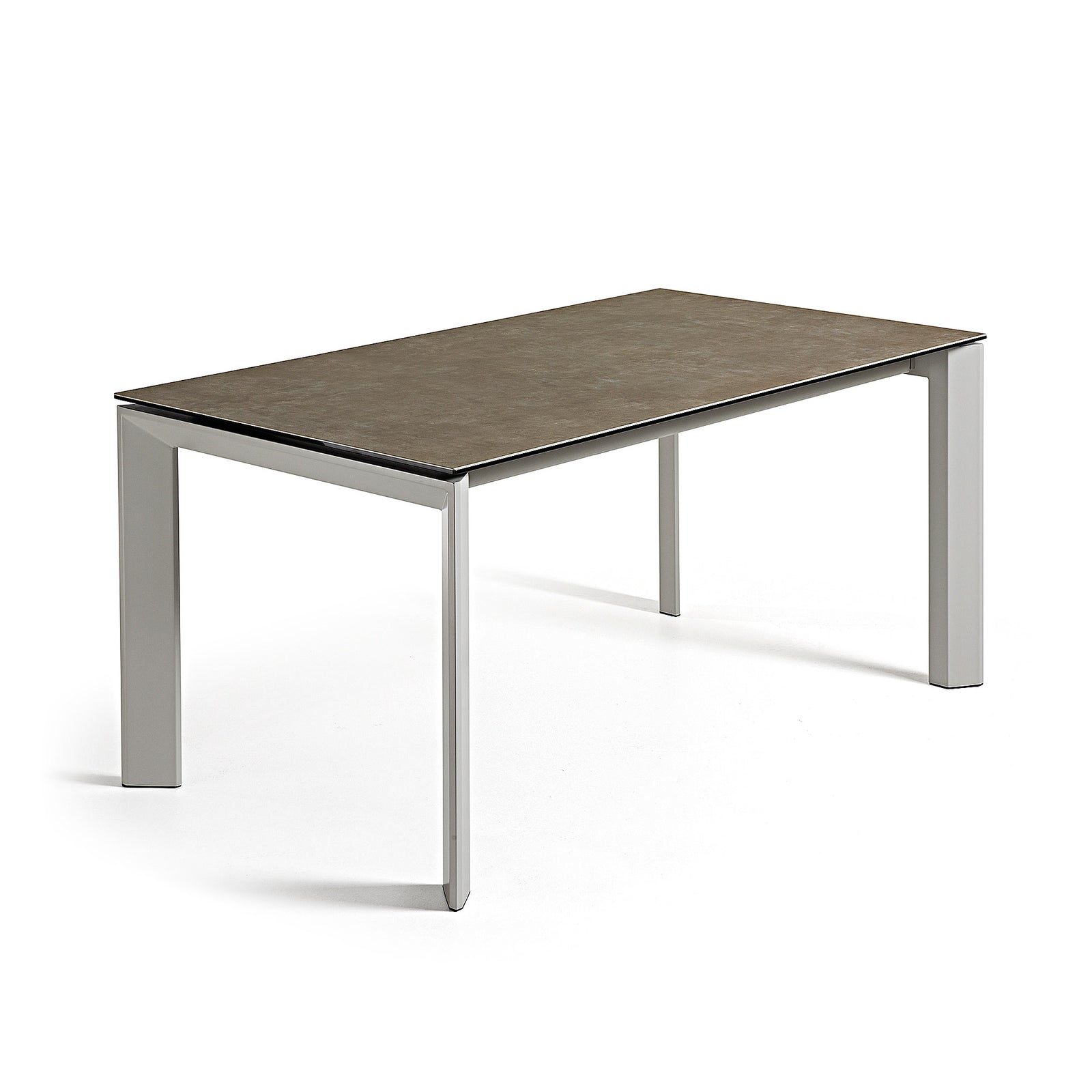 Produktbillede af KAVE HOME Axis spisebord m. butterflybordplade Vulcano Ceniza porcelæn og grå stål 160 220 i premium kvalitet