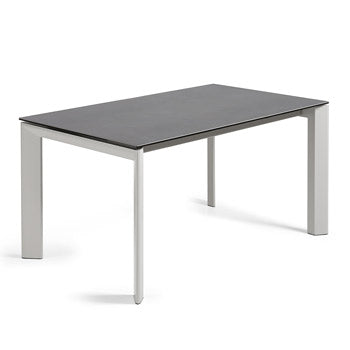 Produktbillede af KAVE HOME Axis spisebord m. butterflybordplade grå porcelæn og grå stål 160 220 x90 i premium kvalitet