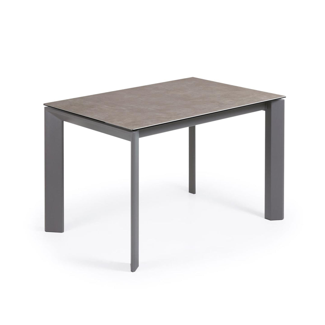 KAVE HOME Axis spisebord m. butterflybordplade Vulcano Ceniza porcelæn/antracitgrå stål 120 180