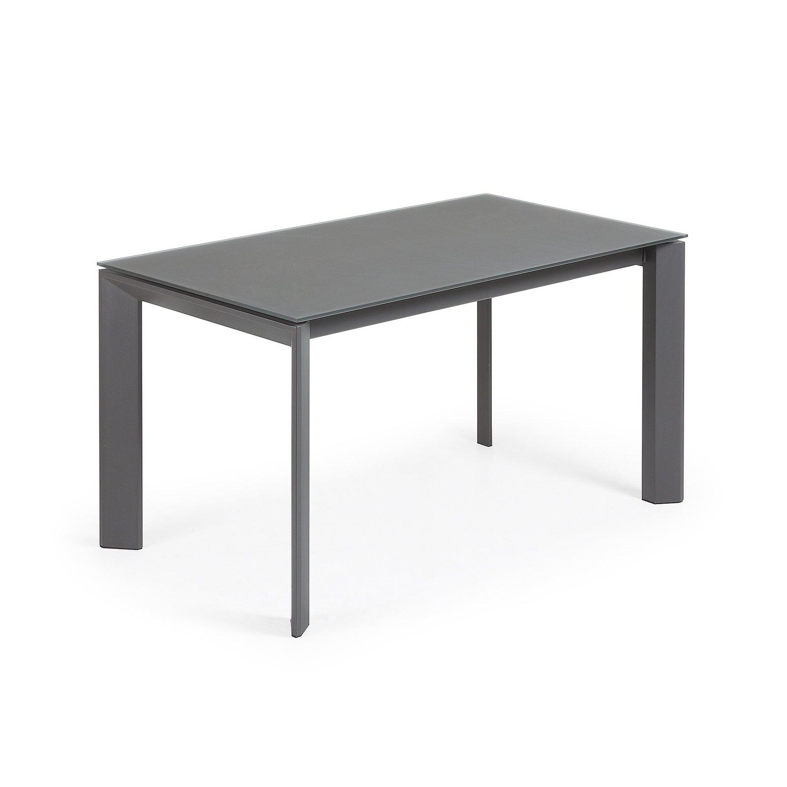 Produktbillede af KAVE HOME Axis spisebord m. butterflybordplade grå glas og mørkegrå stål 140 200 x90 i premium kvalitet