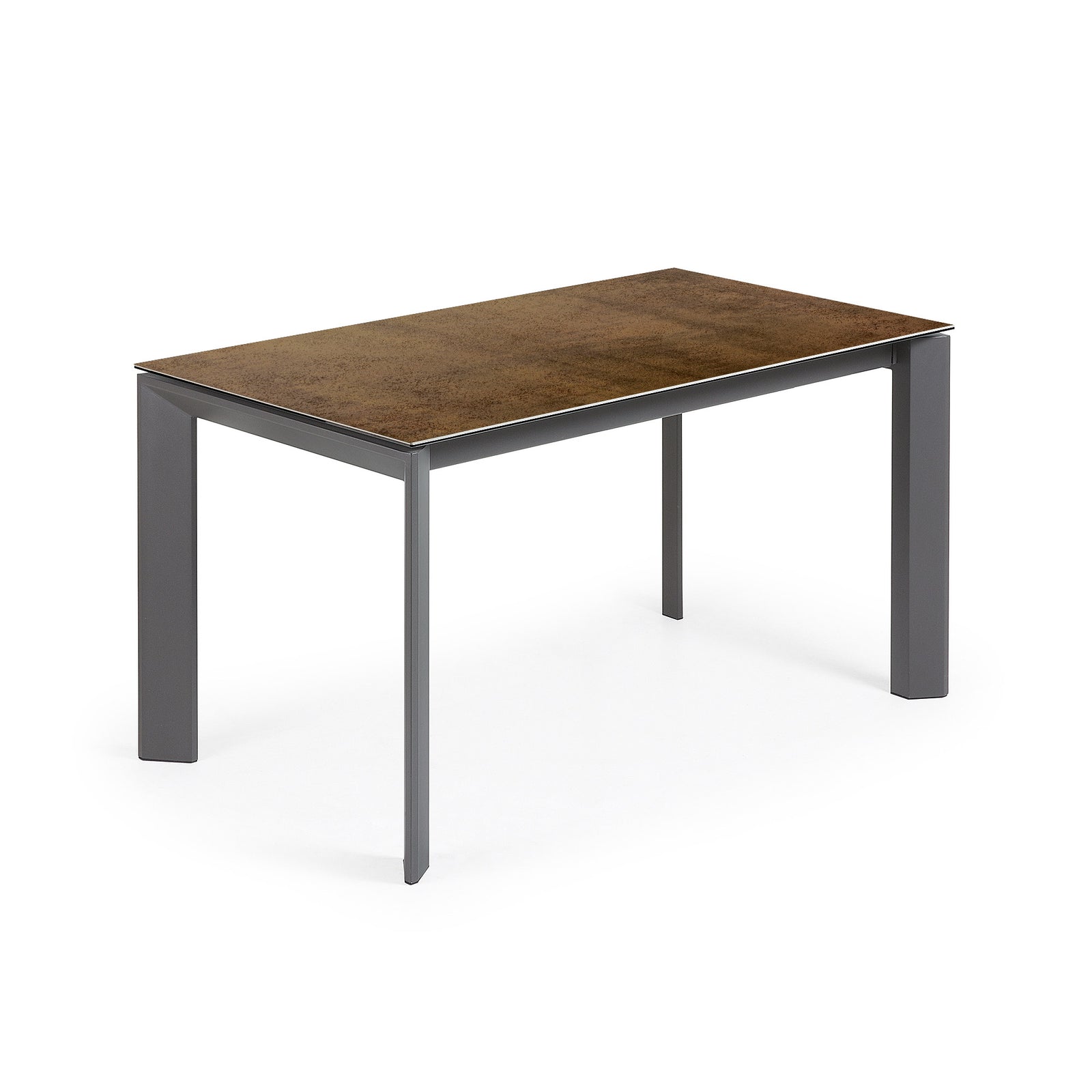 Produktbillede af KAVE HOME Axis spisebord m. butterflybordplade Iron Corten porcelæn/mørkegrå stål 140 200 i premium kvalitet