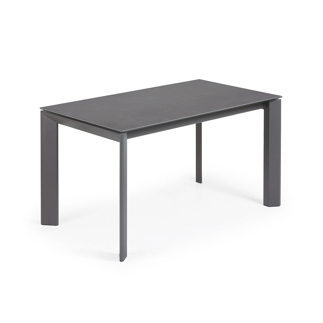 Produktbillede af KAVE HOME Axis spisebord m. butterflybordplade grå porcelæn og mørkegrå stål 140 200 x90 i premium kvalitet
