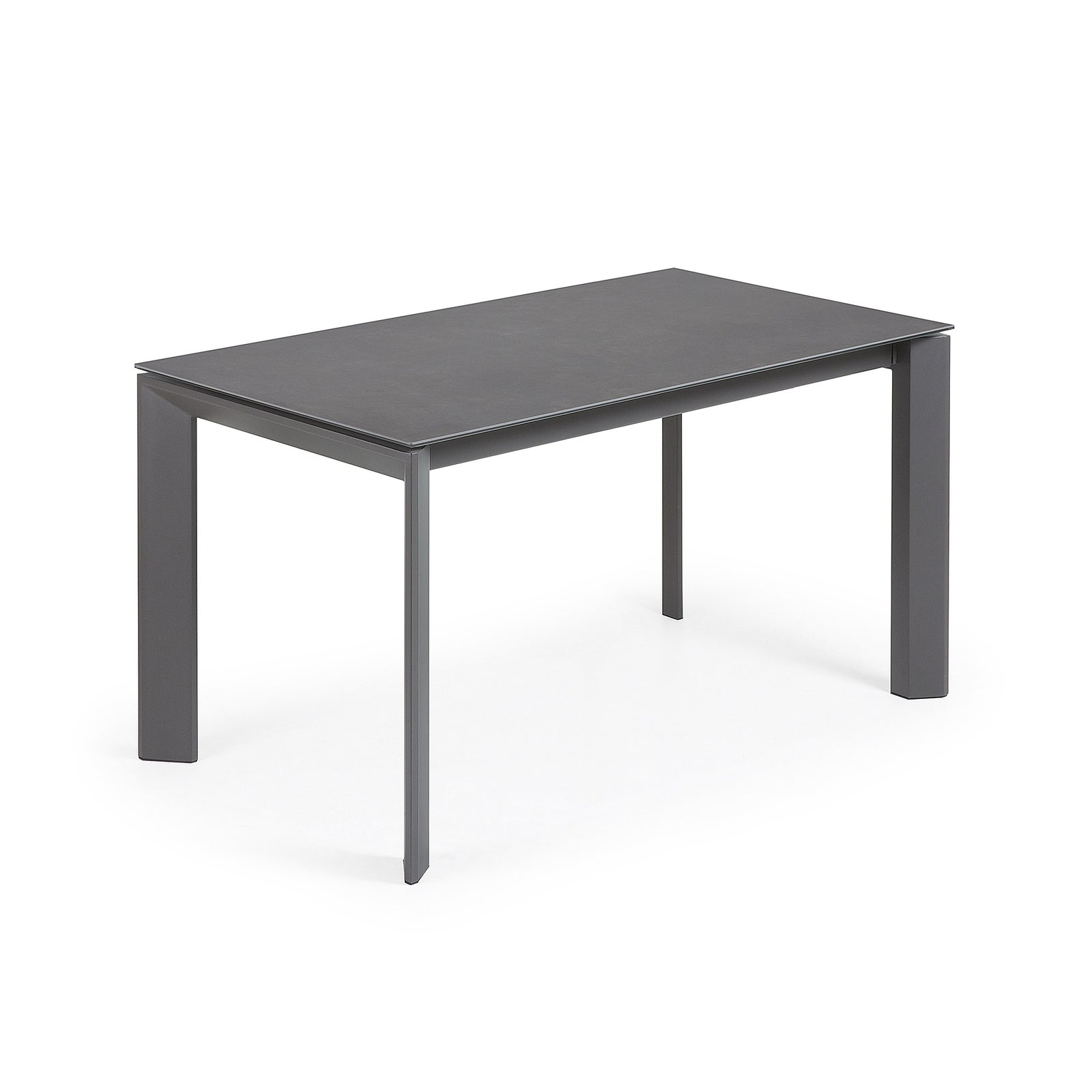 Produktbillede af KAVE HOME Axis spisebord m. butterflybordplade grå porcelæn og mørkegrå stål 140 200 x90 i premium kvalitet