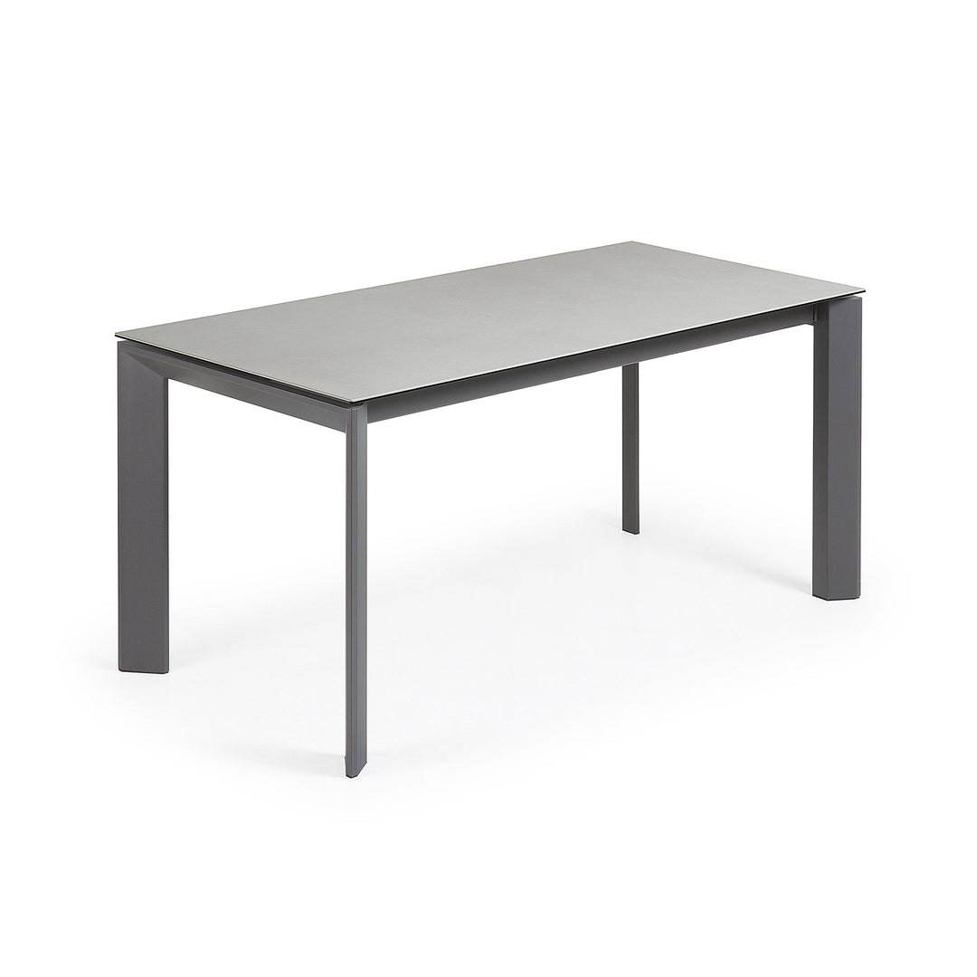 Produktbillede af KAVE HOME Axis spisebord m. butterflybordplade Hydra Lead porcelæn/antracitgrå stål 160 220 i premium kvalitet