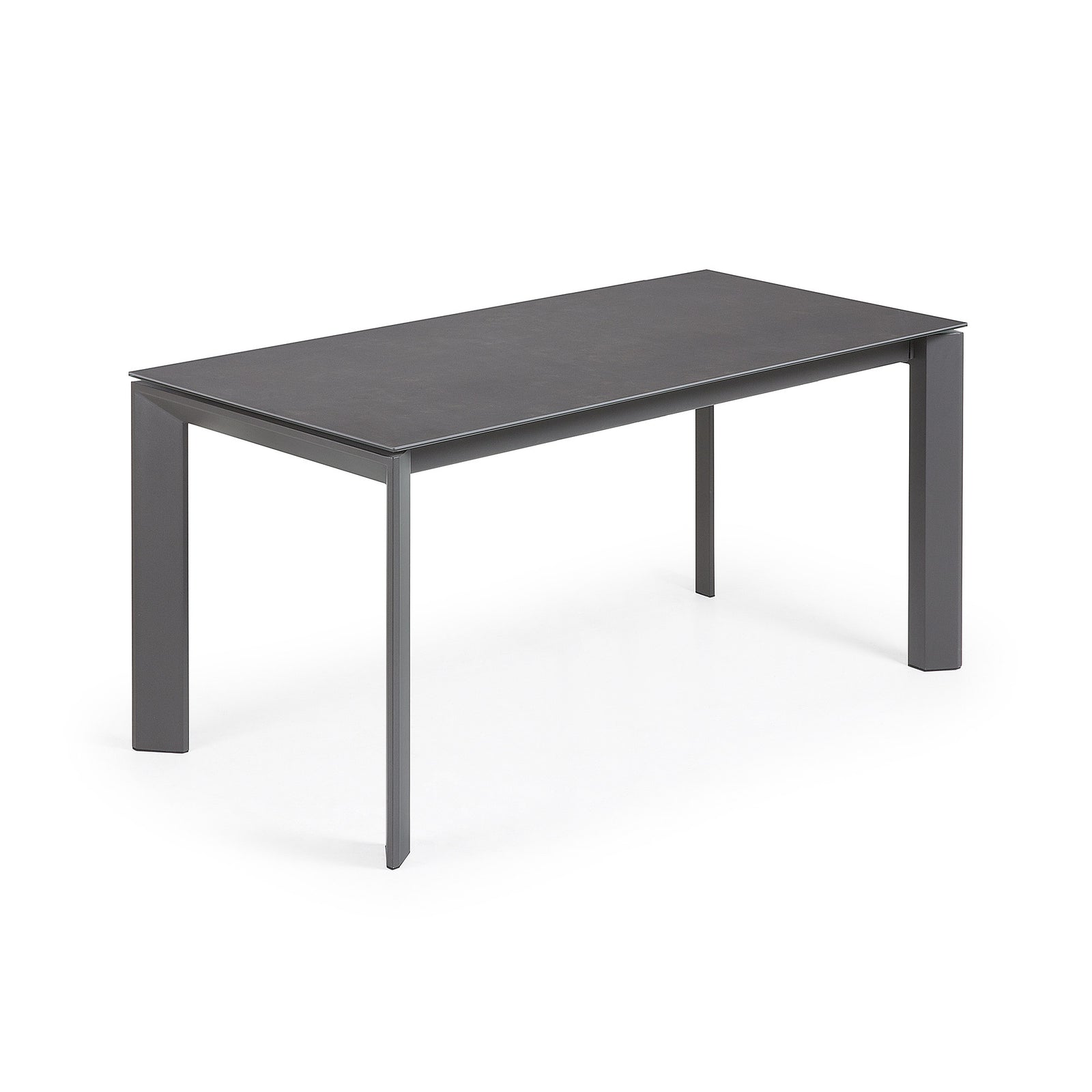Produktbillede af KAVE HOME Axis spisebord m. butterflybordplade grå porcelæn og mørkegrå stål 160 220 x90 i premium kvalitet