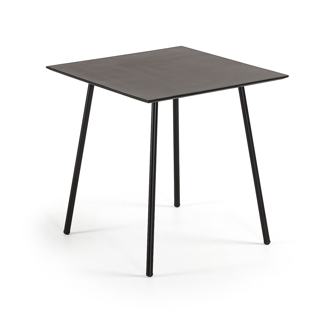 KAVE HOME kvadratisk Ulrich cafébord sort polycement og stål 75x75