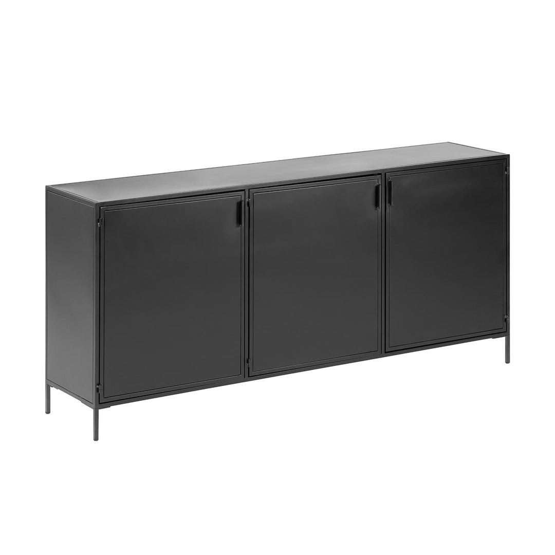 KAVE HOME Shantay skænk m. 3 låger og 3 hylder sort stål 160x72