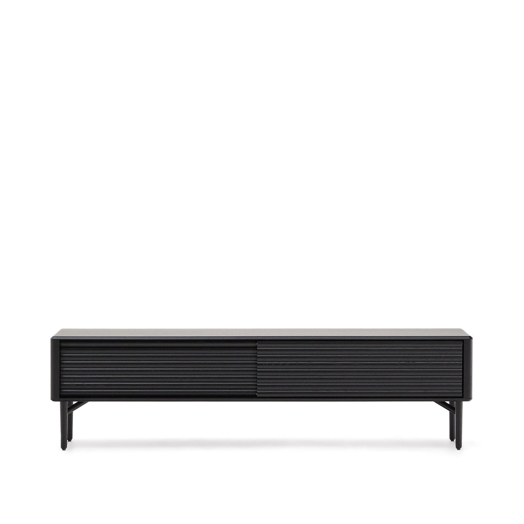 KAVE HOME Lenon TV-bord m. 2 skydelåger sort egefinér/egetræ 200x57