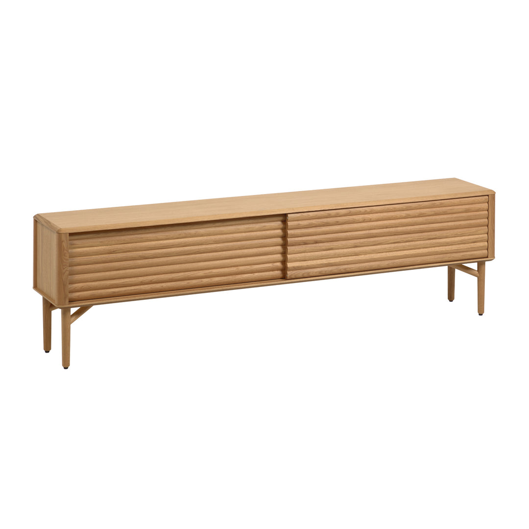 KAVE HOME Lenon TV-bord m. 2 skydelåger natur eg og eg finér 200x35