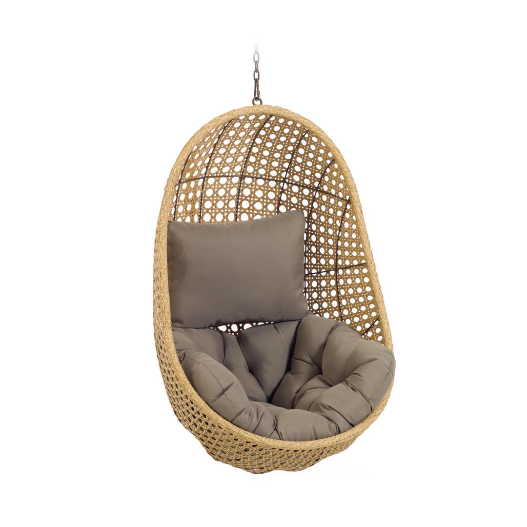 KAVE HOME Cira hængestol m. hynder natur polyrattan og rattan
