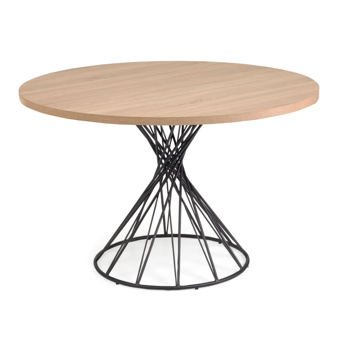 Produktbillede af KAVE HOME Niut spisebord rundt Ø: 120cm træ MDF i naturfinnish med stålben i premium kvalitet