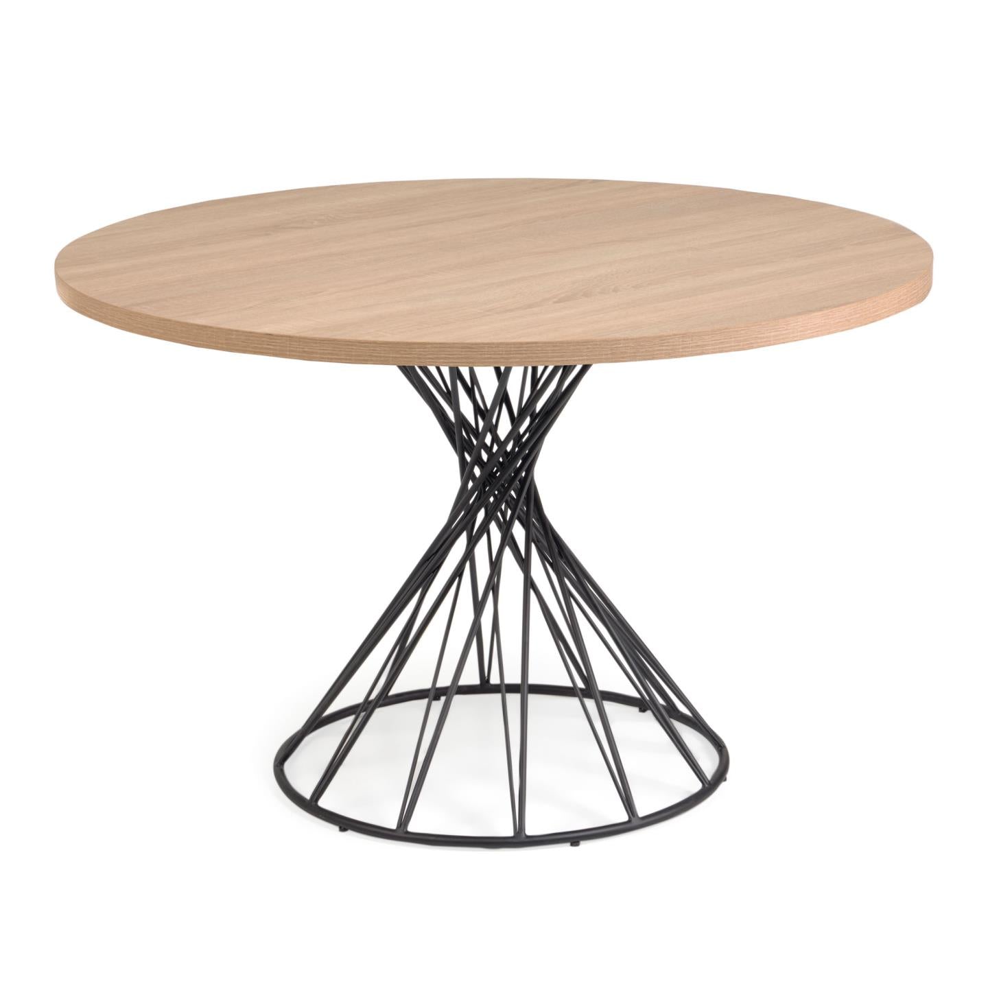 Produktbillede af KAVE HOME Niut spisebord rundt Ø: 120cm træ MDF i naturfinnish med stålben i premium kvalitet
