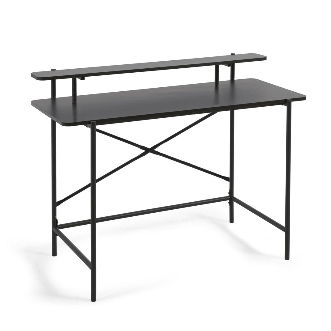 KAVE HOME Galatia konsolbord m. 1 hylde sort melamin og sort metal 120x64,5