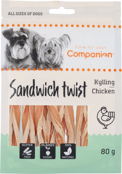 Companion - chicken sandwich twist, 80g ❤ Kæmpe udvalg i Companion ❤ Billig fragt og hurtig levering 2 - 5 hverdage - Varenummer: BGH-47763603489098 / Ean: '5701883424895 på lager - Udsalg på Alle produkter (Lagerbeholdning er større end 1) Spar op til 63% - Over 1312 kendte brands på udsalg