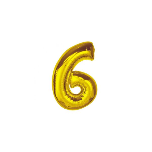 Produktbillede af Folieballon Smart Nummer 6 Guld 92 Cm på tilbud i brug