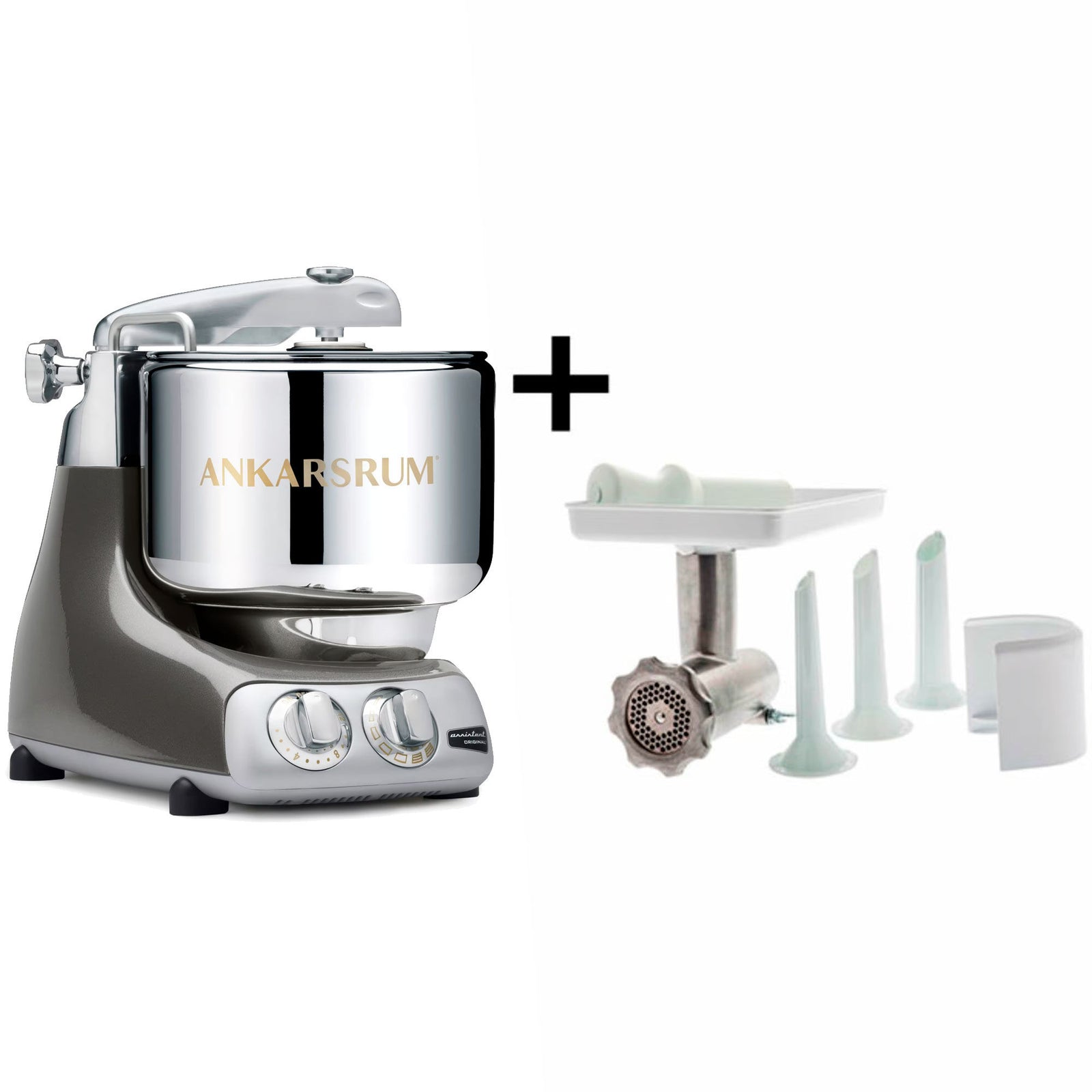 Ankarsrum Ankarsrum Assistent Original AKM6230 Black Chrome + Kødhakker – produktvisning (Røremaskiner)
