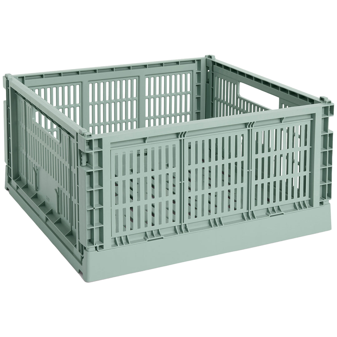 Hay HAY Colour Crate Large Square Opbevaringskasse, sage green ❤ produktbillede (Opbevaringsboks)