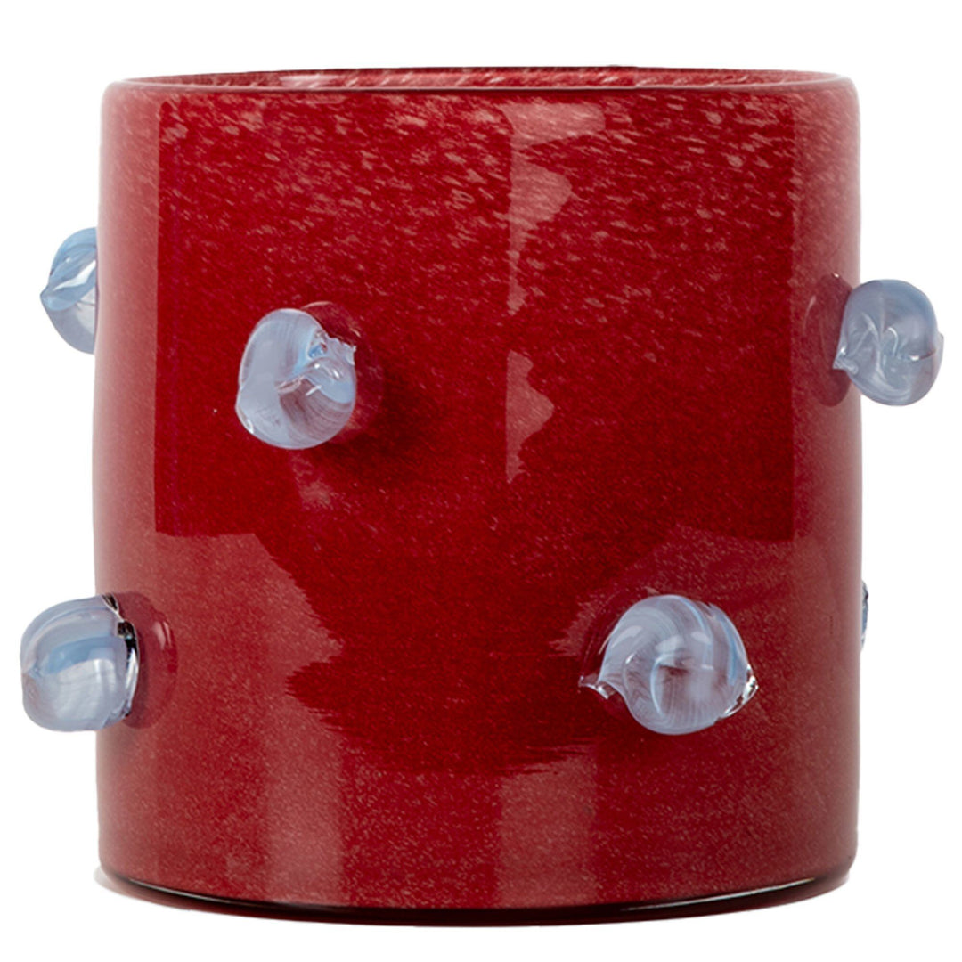 Byon Byon Arlo fyrfadsstage 15 cm, blå/rød ❤ detaljebillede (Lysestage)