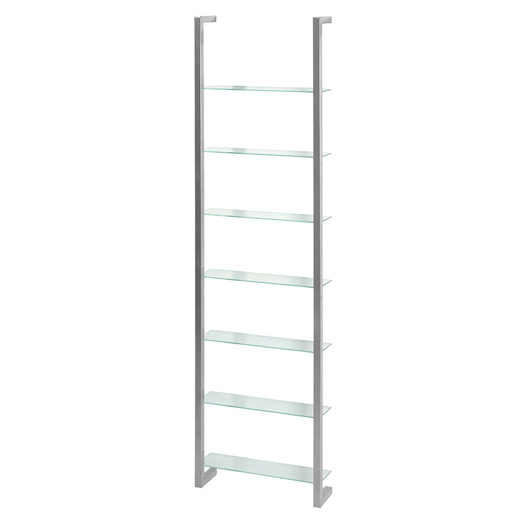 SPINDER DESIGN rektangulær Cubic reol m. 7 hylder glas og grå stål H:167cm x46cm x 13cm