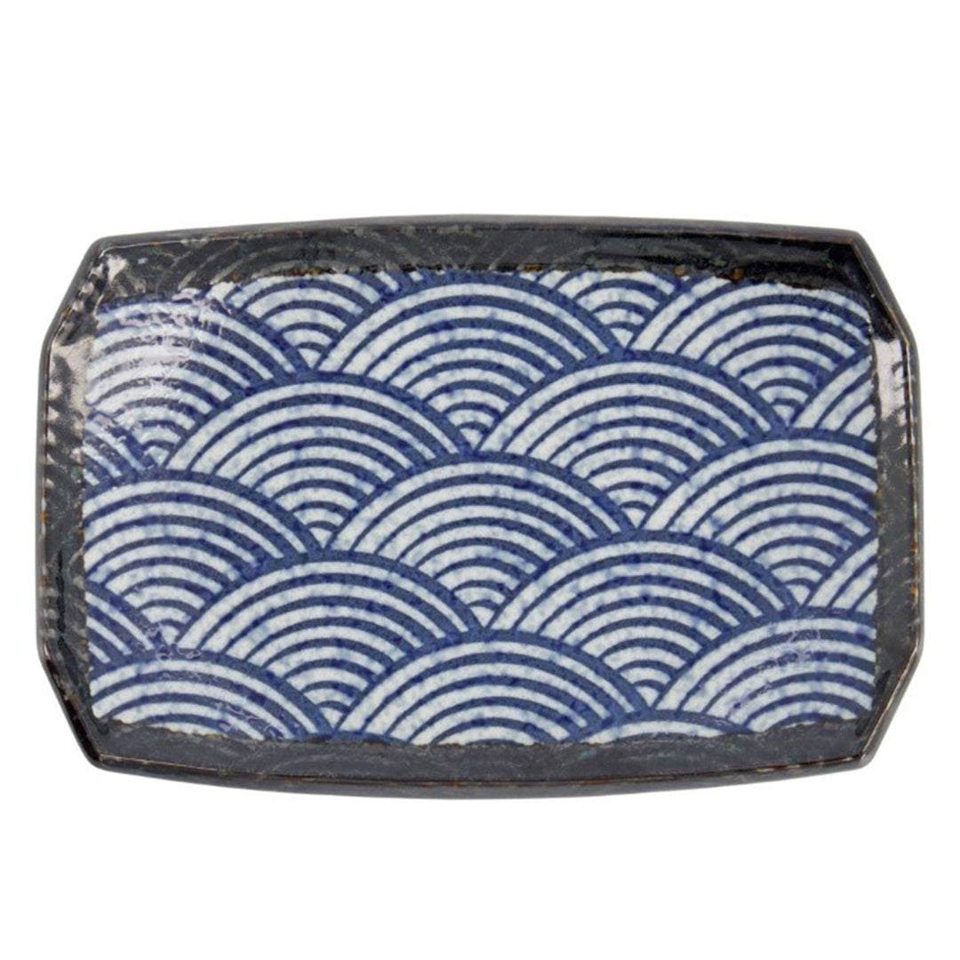 Tokyo design studio Tokyo design studio Aisai Seigaiha tallerken, 22x14,5x2,3 cm ❤ detaljebillede (Tallerkener)