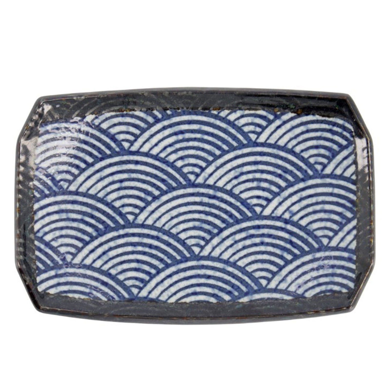 Tokyo design studio Tokyo design studio Aisai Seigaiha tallerken, 22x14,5x2,3 cm ❤ detaljebillede (Tallerkener)