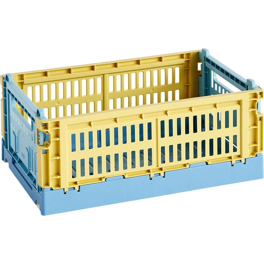 Hay Hay Colour Crate Mix opbevaringskasse small, dusty yellow – vinkelbillede (Opbevaringsboks)