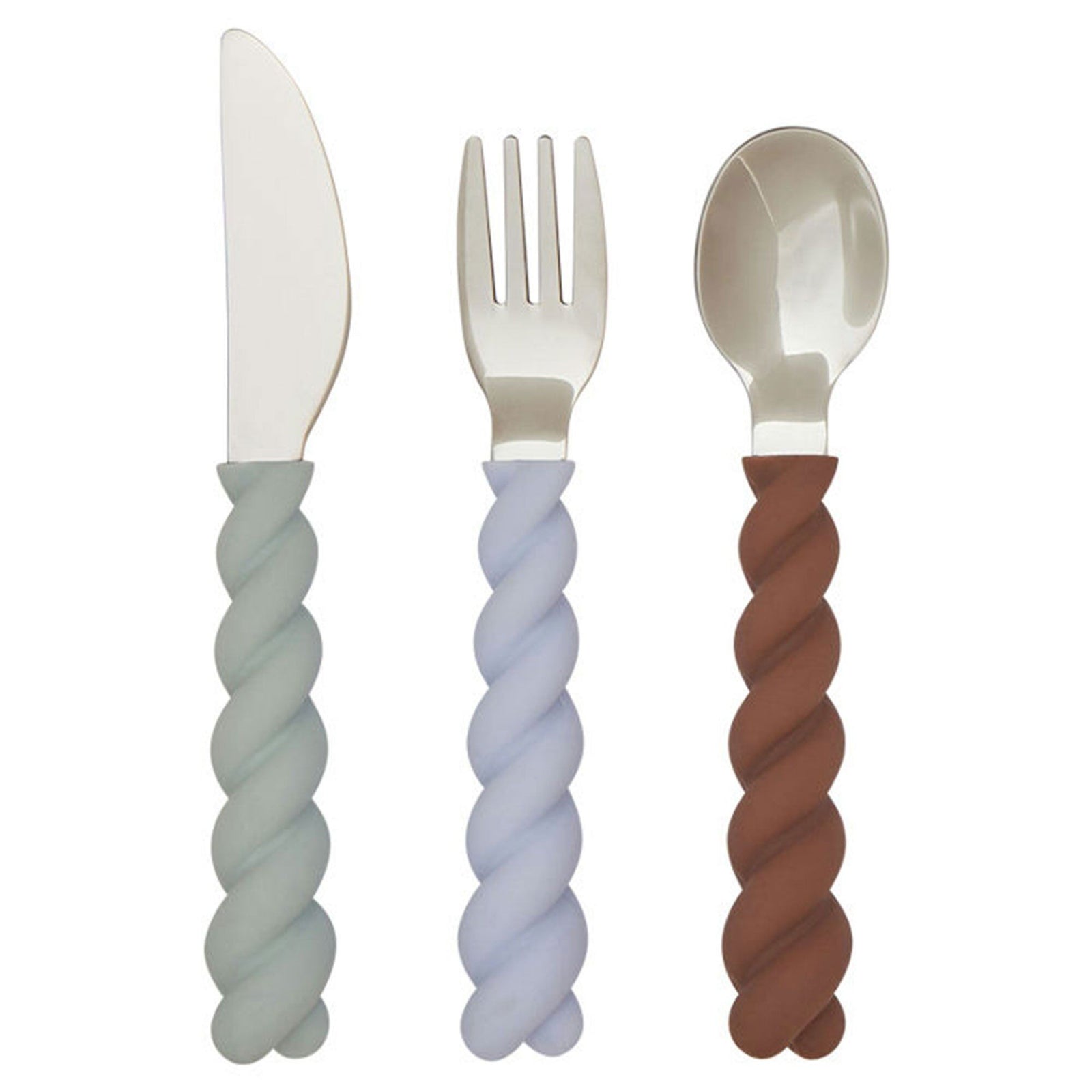 Oyoy mini OYOY Mini Mellow børnebestik, mint/choko/blue – detaljebillede (Børneservice)