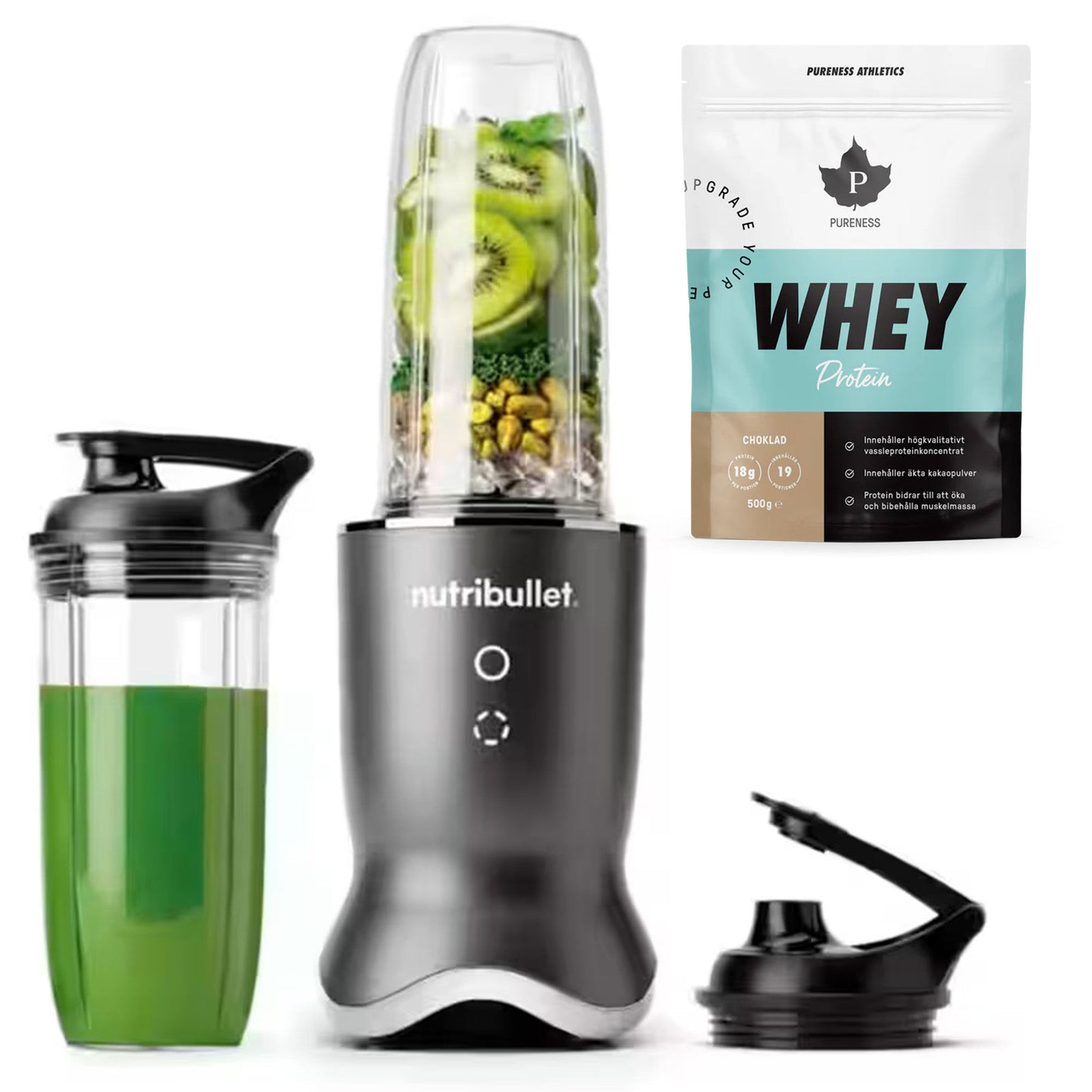 Nutribullet Nutribullet Ultra + NB1206DG personlig blender med proteinpulver – produktfoto (Mixer & Blender)