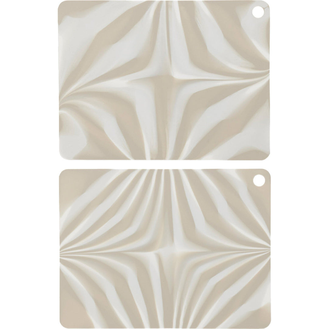 Oyoy living design Oyoy living design Zebura dækkeserviet, clay/hvid, 2 stk. – frontbillede (Bordskåner)