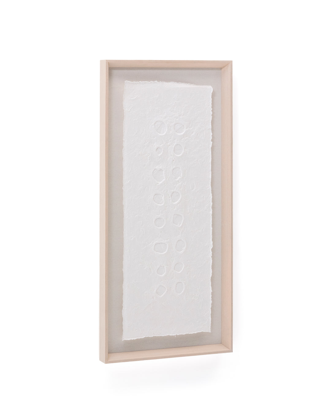 KAVE HOME Olvin abstrakt billede -hvid genbrugspapir med håndlavede relieffer 43,6x93,6