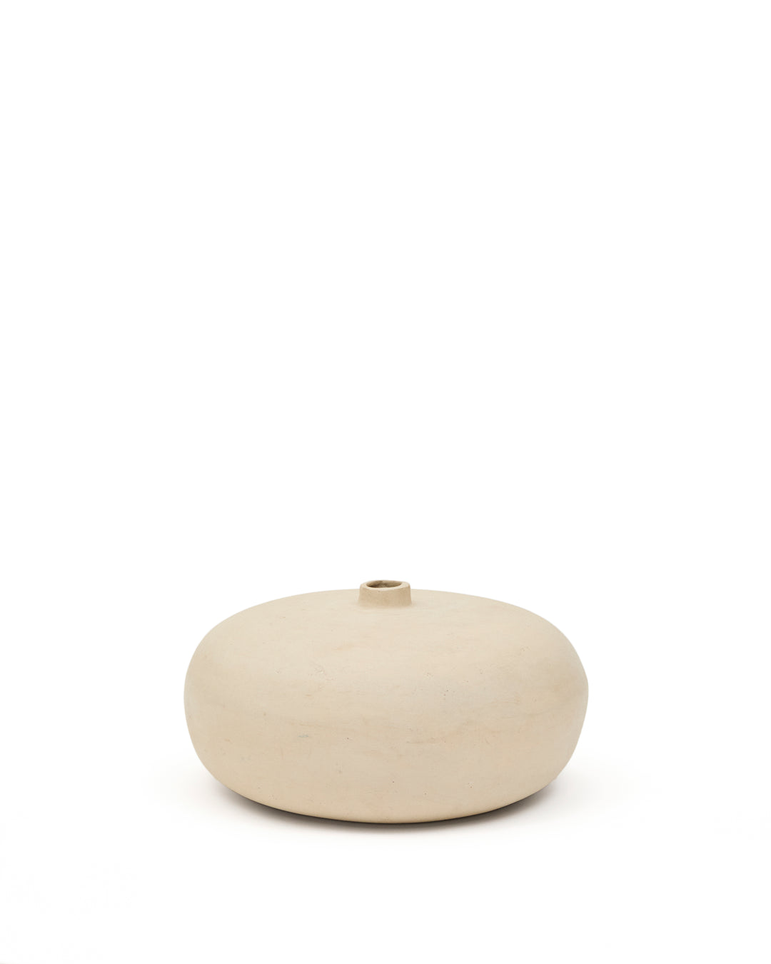 KAVE HOME Nivala deko vase rund hvid pap-maché H:15,5cm