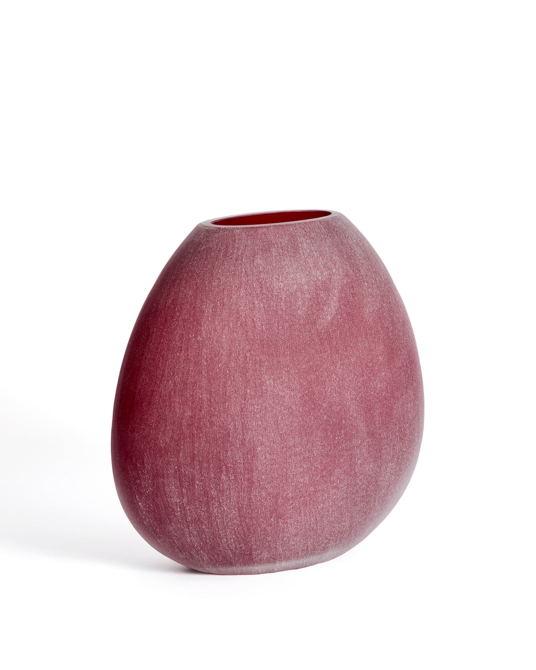 KAVE HOME Rovena vase bordeauxrød glas H:33,5