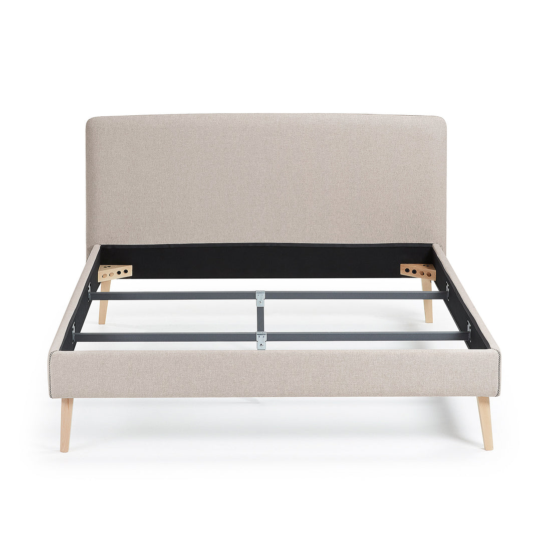 KAVE HOME Dyla sengebetræk beige stof til en 150x190cm sengeramme