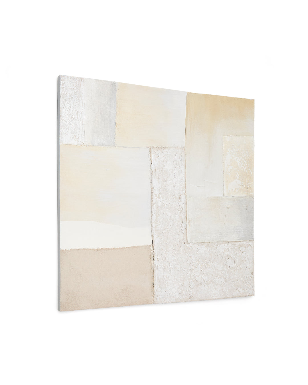 KAVE HOME Pineda abstrakt billede kvadratisk hvid lærred 95x95