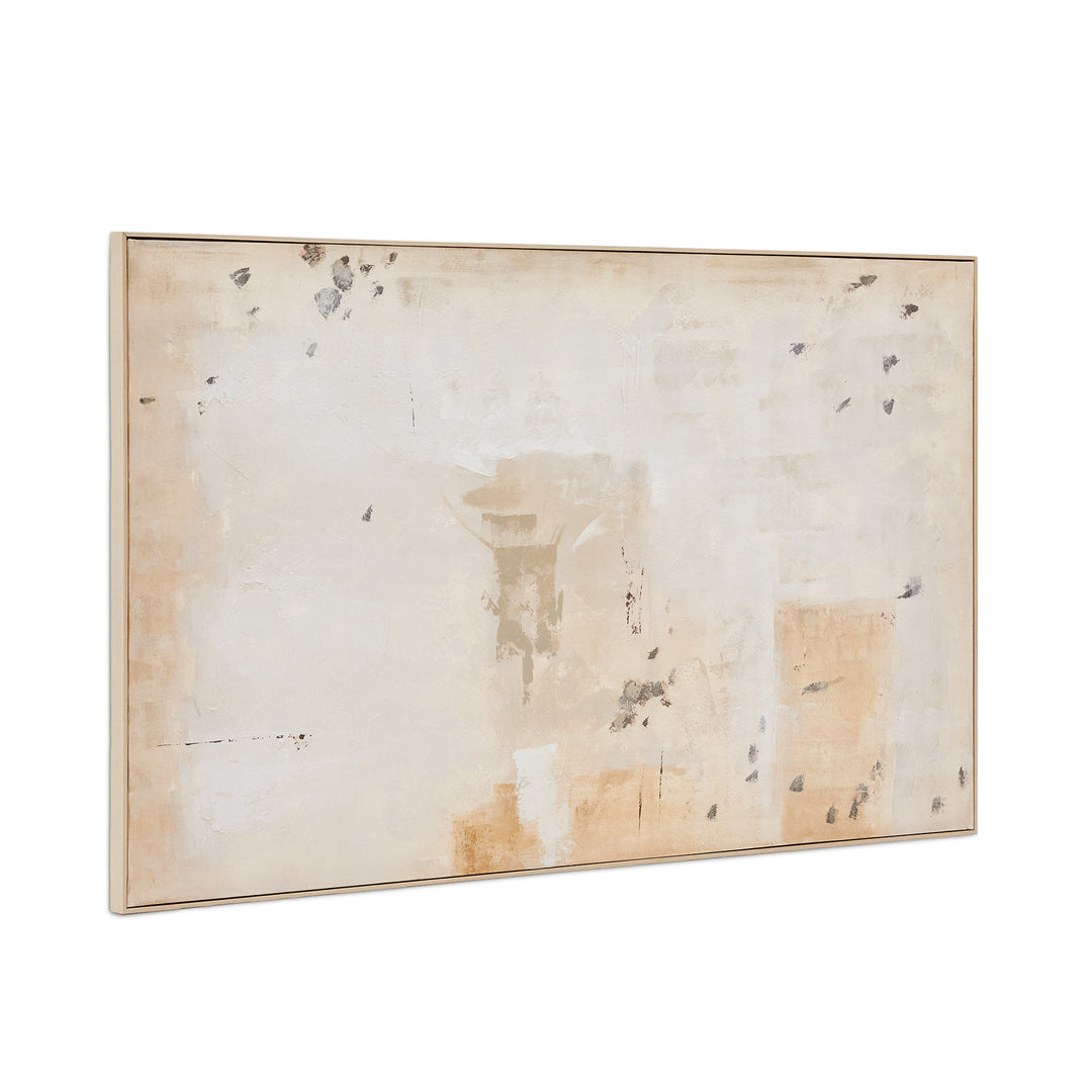 Produktbillede af KAVE HOME Silpa abstrakt maleri rektangulær mørk beige lærred 200x120 i premium kvalitet