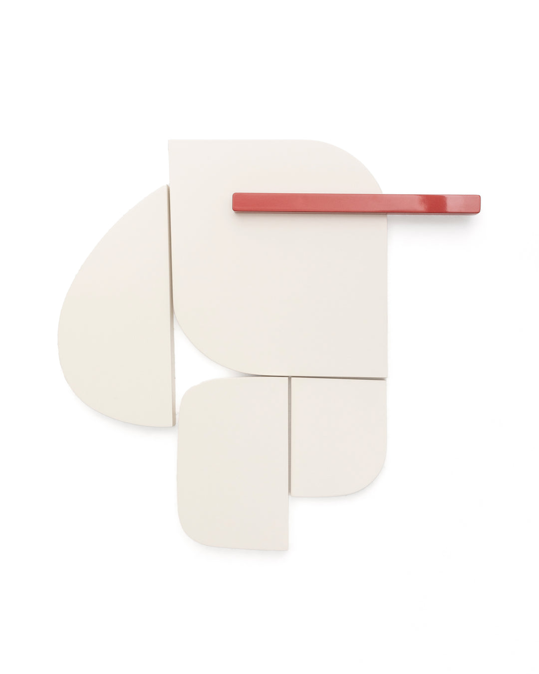 Produktbillede af KAVE HOME Danei vægdekoration hvid og rød MDF 65x60 i premium kvalitet