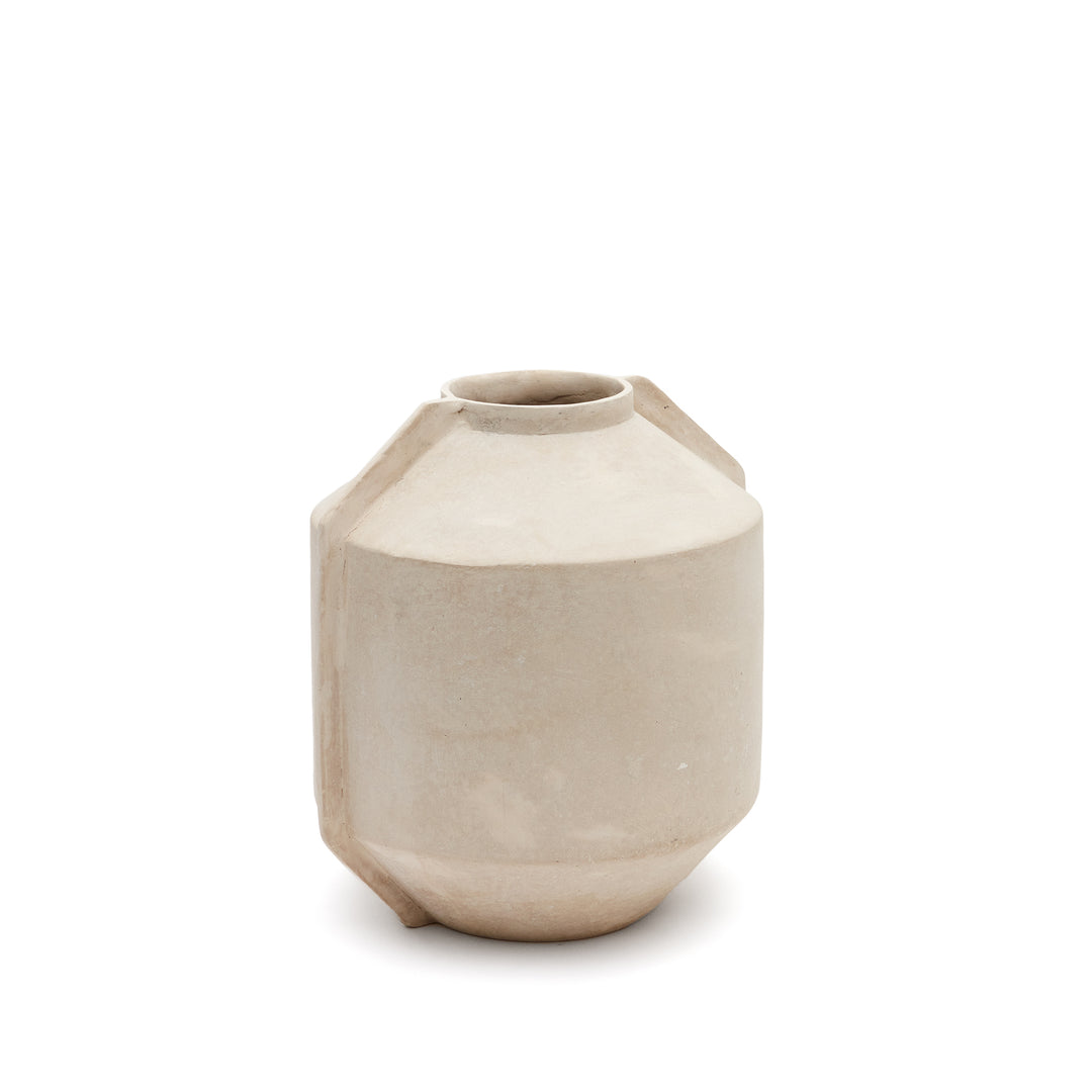 KAVE HOME Meja vase beige papmaché H:38cm