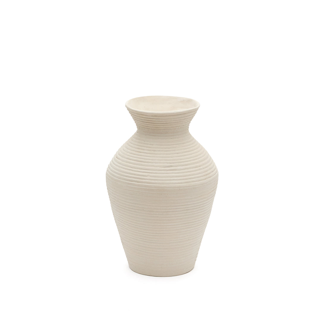 KAVE HOME Pria vase hvid papmaché H:51cm