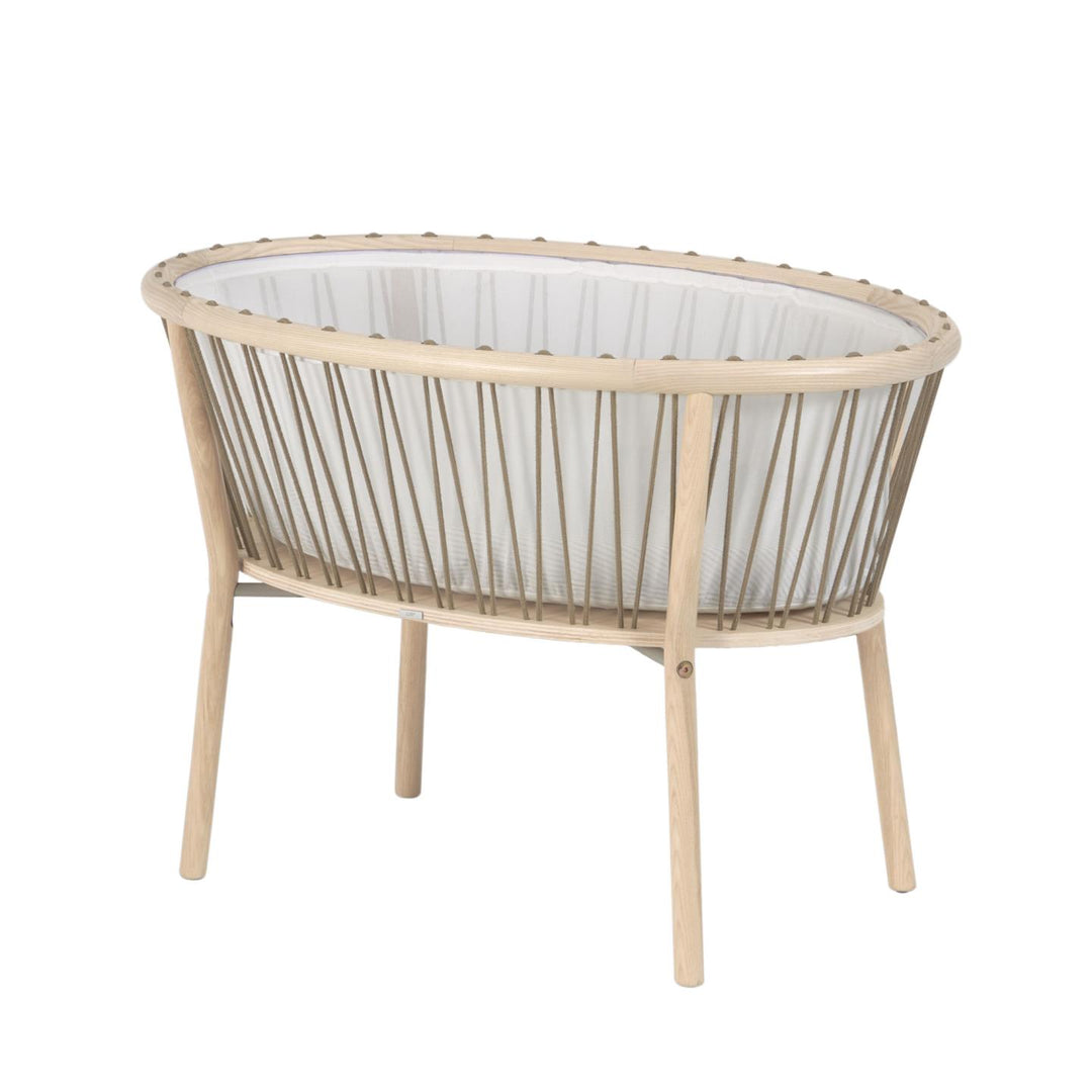 KAVE HOME Leonela vugge med madras natur asketræ og reb 97x62