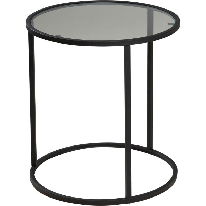 Produktbillede af Sidebord Sæt Af 2 i Glas Og Metal på tilbud i brug