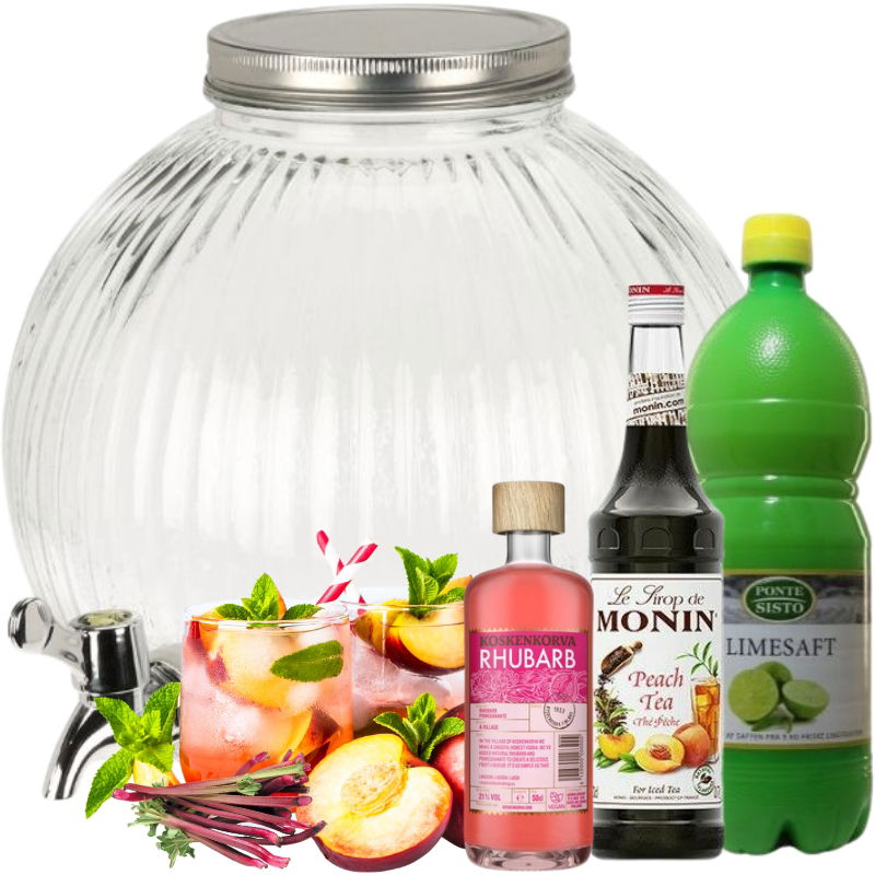 Produktbillede af Fersken & Rabarber Dispenser Drinkspakke 5 Liter på tilbud i premium kvalitet